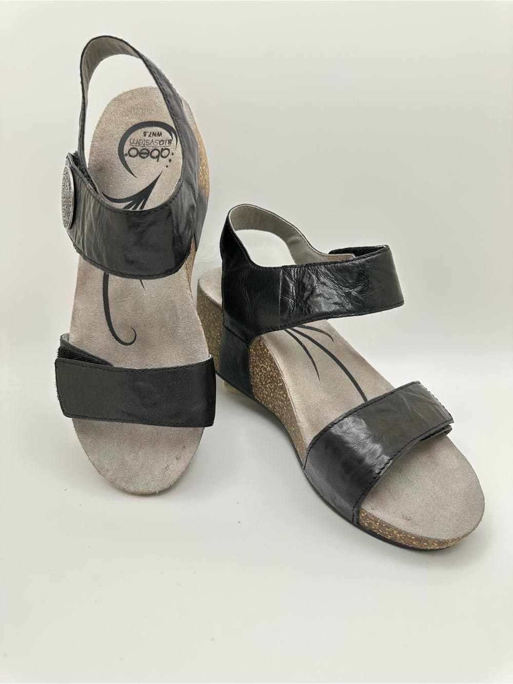 Abeo Una womens brown Black wedge sandal size 7.5 with B.I.O system; Orthopedic - Picture 4 of 14